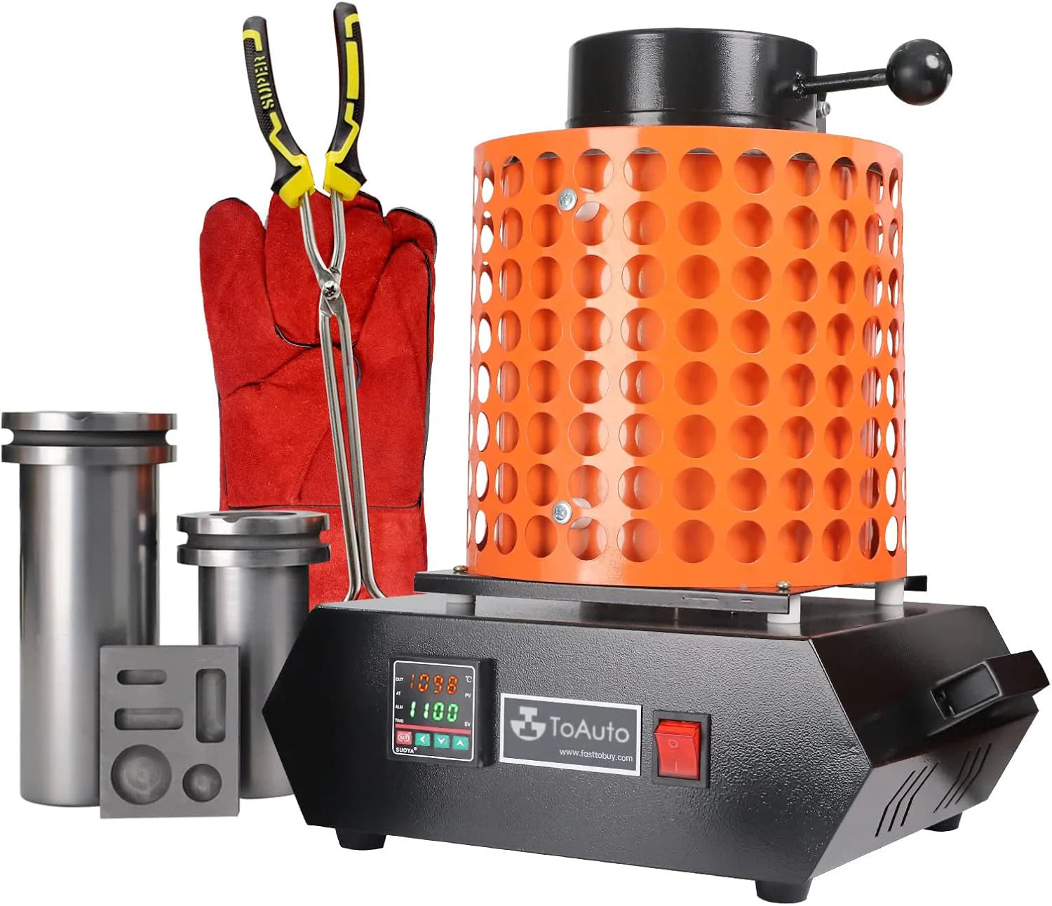 fd001ed3a34a064a659f716dd6e3a65de2c74bbe25108c58f6220579edb672bb TOAUTO Gold Melting Furnace TGF3000-V1.1, 1+3KG, 1400W, 2100 F