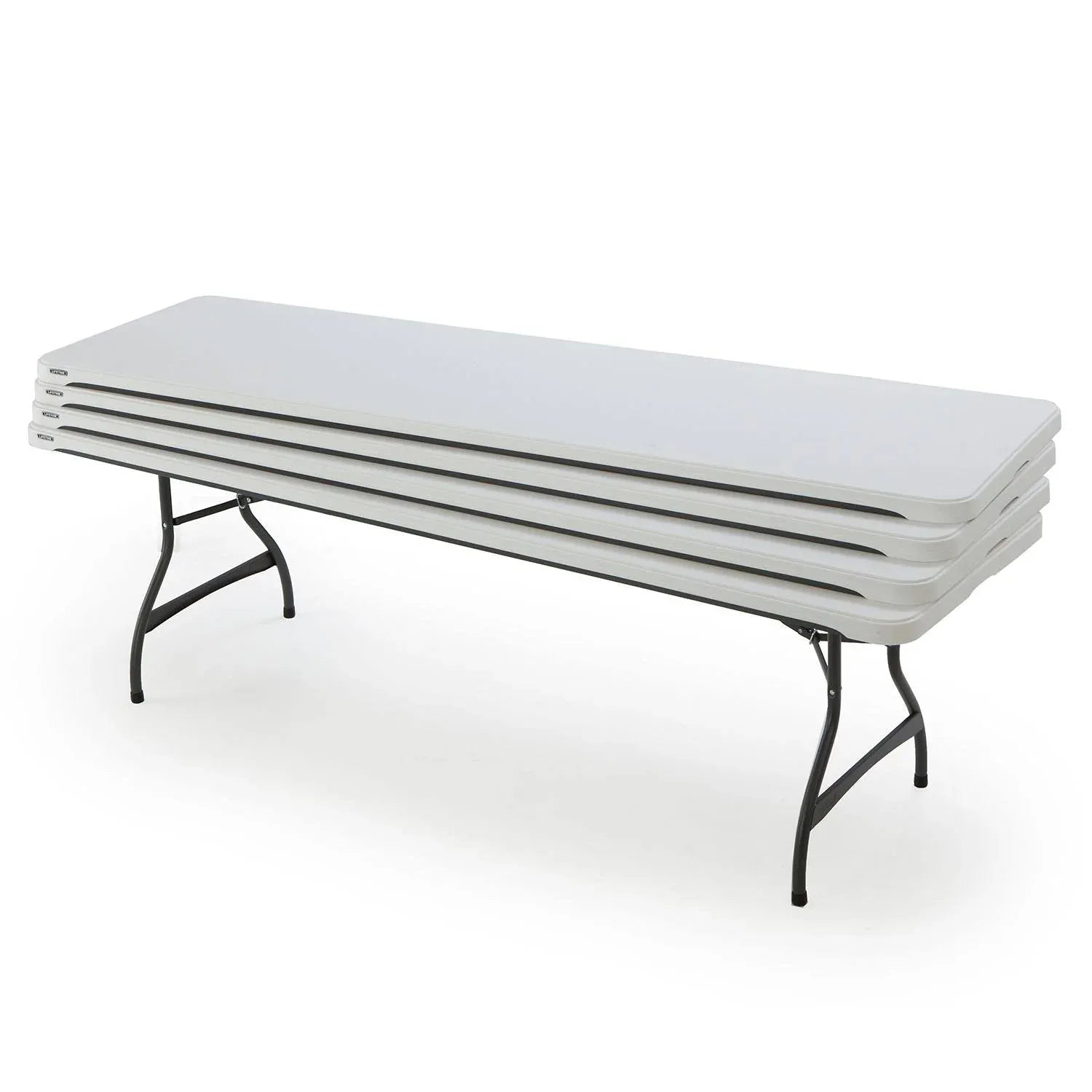 fd4c48d098ba91b143d27b27e617320fd83e2c64e75f007cfb96f0b2b28e128d 4-Pack Commercial Stacking 8 ft Folding Table - White (80344)