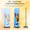 80" P1.86 Flexible Spliceable LED Poster Display USB Plug-and-Play, Mobile & PC Remote Control, Digital Signage Advertising Screen (Silver, 1-Pack)