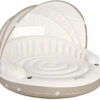 58292EP Canopy Island Inflatable Pool Float: Comfortable Lounge Surface Built-in Cup Holders Detachable Sunshade 440lb Max Weight Capacity 78.5" x 59"