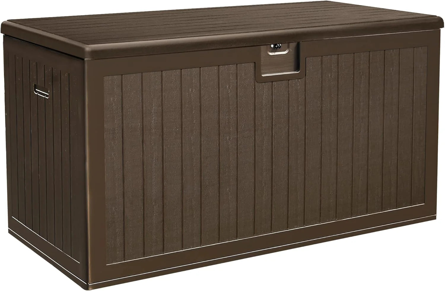150-gallon double-tiered storage box, equipped with partitions and side handles, suitable for outdoor large storage purposes, can hold patio...